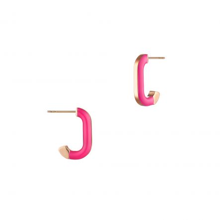 Kolczyki w kształcie elipsy z różową emalią Holiday PHT/KA300R
