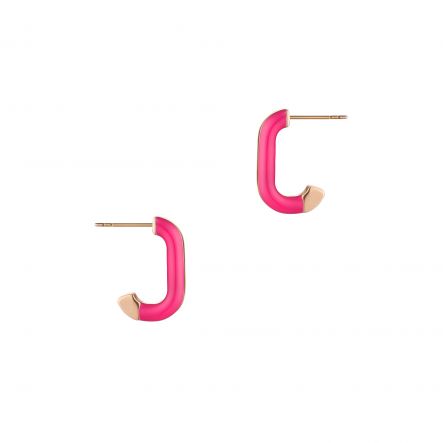 Kolczyki w kształcie elipsy z różową emalią Holiday PHT/KA300R