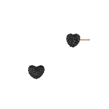 Czarne kolczyki sztyfty w kształcie serca Holiday PHT/KC263Z