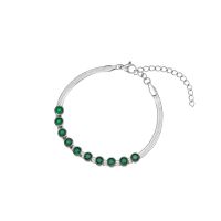 Złocona bransoletka z zielonymi kryształami